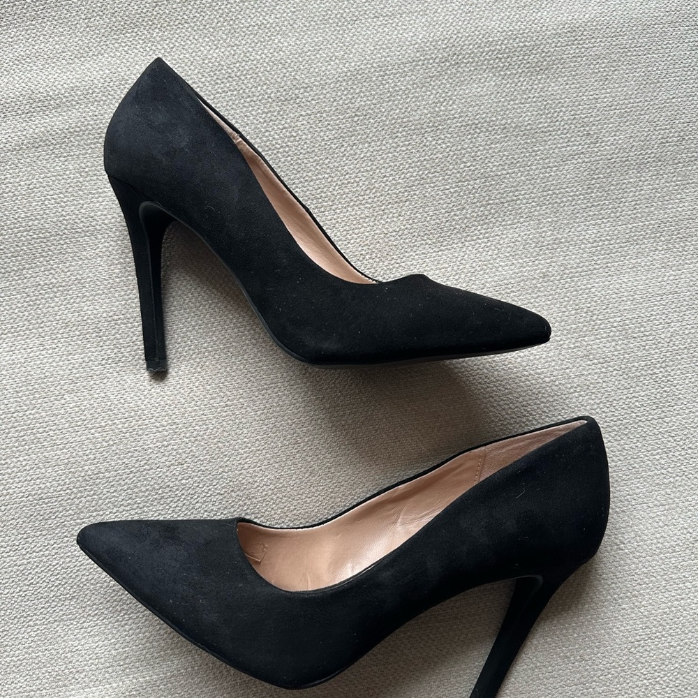 Call It Spring Black Suede Heels